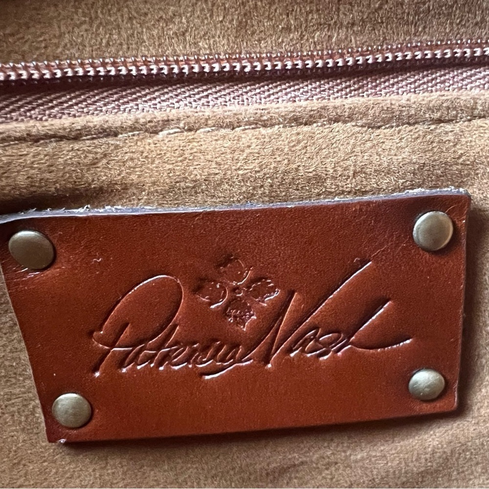 Patricia Nash Leather Genevieve Tan Filligree Satchel/Tote - Picture 9 of 13